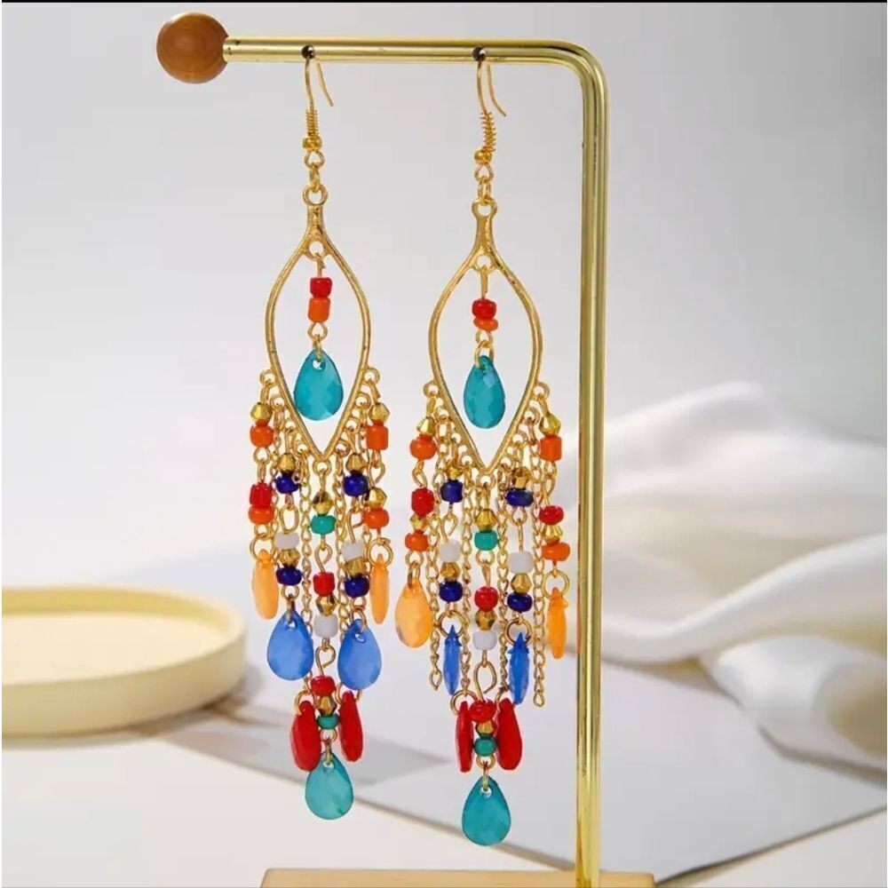 Chandelier Beaded Multi Color Women’s Earrings